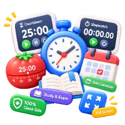 Online Stopwatch, Fullscreen Countdown Timer & Pomodoro Focus Tool