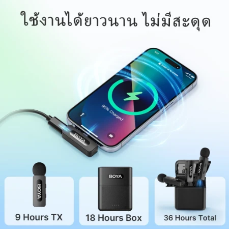 พอร์ตรับสัญญาณคู่ขนาน สามารถชาร์จแบตเตอรี่โทรศัพท์ไปพร้อมกับการบันทึกเสียงได้